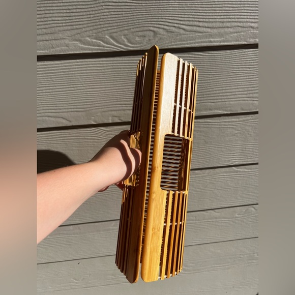 NORDSTROM Bamboo Clutch Handle Bag - Picture 4 of 4